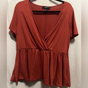 Forever 21 plus size burnt orange ribbed top
